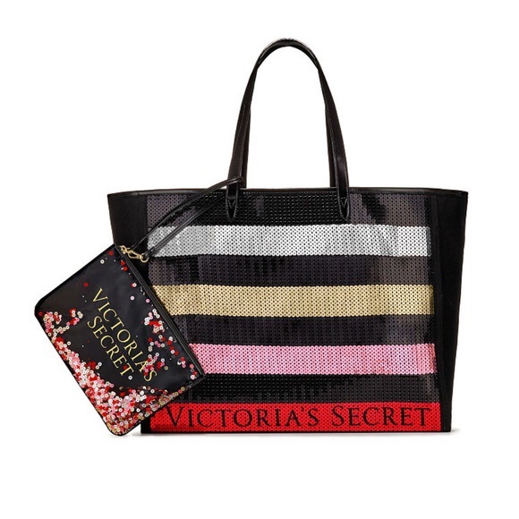 Victoria's Secret Handbags - VS Sequin Tote w/pouch